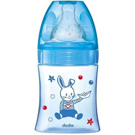 dodie-biberon-tetine-ronde-3vitesses-anti-colique-150ml-bleu-bateau-0-6-mois.jpg DODIE BIBERON TETINE RONDE 3VITESSES ANTI COLIQUE 150ML BLEU BATEAU 0-6 MOIS – Image 1