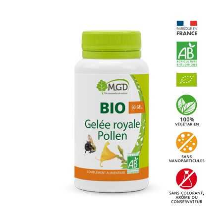 mgd-nature-mgd-nature-bio-gelee-royale-pollen-90-gelules-vitamine-et-forme.jpg MGD NATURE BIO GELÉE ROYALE POLLEN 90 GÉLULES – Image 1