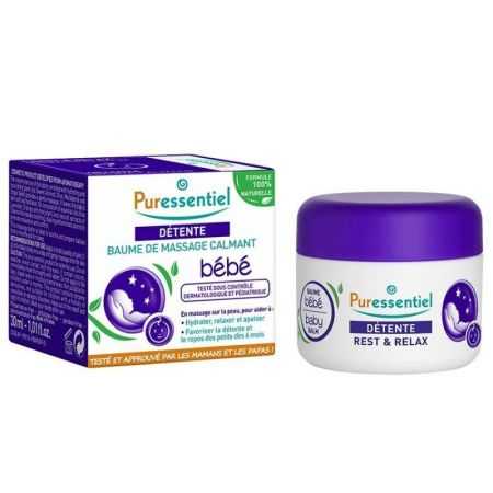 puressentiel-detente-baume-de-massage-calmant-bebe-30-ml.jpg PURESSENTIEL DETENTE BAUME DE MASSAGE CALMANT BEBE 30 ML – Image 1
