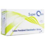 SUPERCARE LATEX POWDERED EXAMINATION GLOVES 100 UNITES MEDIUM
